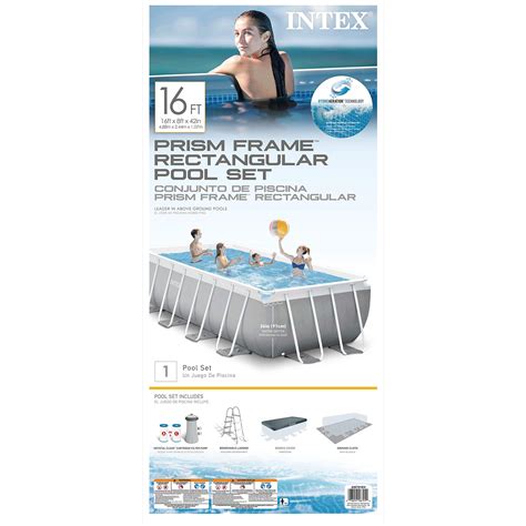 Mua Intex 26791eh Prism Frame Premium Rectangular Above Ground Swimming Pool Set 16ft X 8ft X