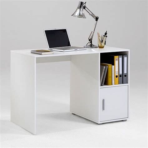 Stylish White Computer Desk with Storage