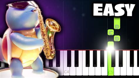 Epic Sax Squirtle Honkin EASY Piano Tutorial YouTube