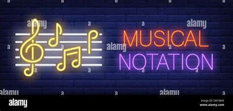 Musical Notation Neon Sign Stock Vector Image Art Alamy