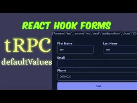 React Hook Forms In T Stack With Default Values And Trpc Prisma Update