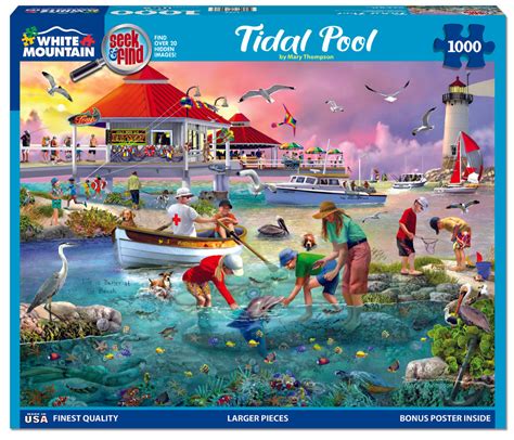 1000 Piece Jigsaw Puzzle Tidal Pool Seek And Find White Mountain Puzzles