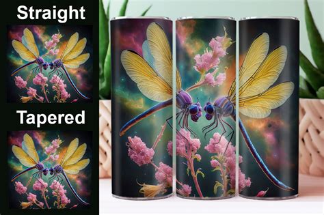 Dragonfly Alcohol Ink Tumbler Wrap Png Graphic By Jahanul Creative