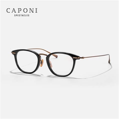 Caponi Pure Titanium Eyeglasses For Men Light Weight Vintage Design