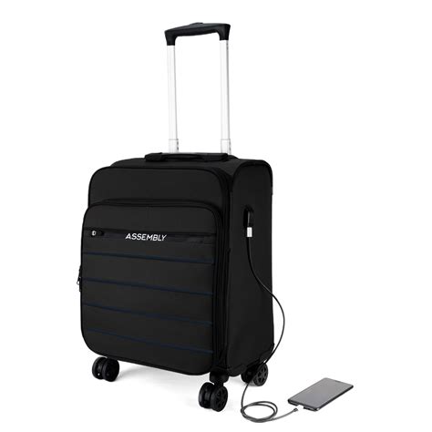 Combo: Cabin Luggage Trolley Bag and Laptop Backpack | USB Charging ...