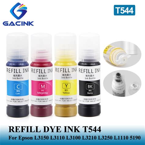 Wgacink T Refill Dye Ink For Epson Ecotank L L L