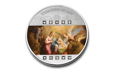 Cameroon Francs Oz Silver Nativity Of Jesus Colorized Coin