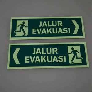 Jual NEW Rambu Jalur Evakuasi Exit 30cm X 15cm Akrilik Sticker