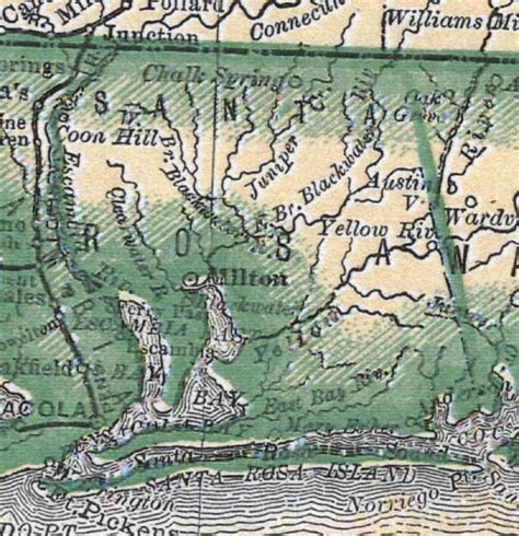 Map Of Santa Rosa County Florida 1880