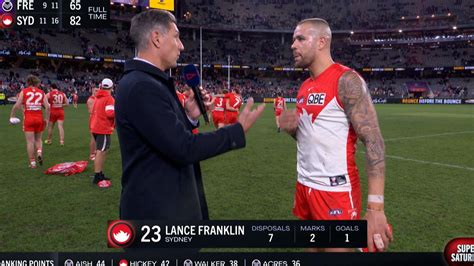 Afl News 2022 Lance Franklin Contract Salary Sydney Swans Post Game