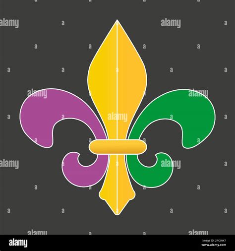 Mardi Gras Fleur De Lis Icon Cartoon Design Element Vector Illustration