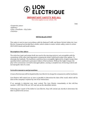 Fillable Online Safety Recall Fax Email Print Pdffiller