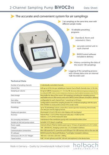 Tous Les Catalogues Et Fiches Techniques Pdf Umweltanalytik Holbach Gmbh