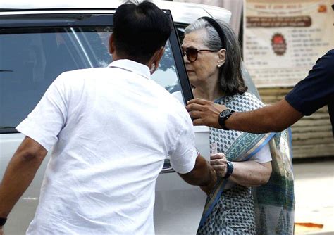 Congress Leaders Sonia Gandhi And Rahul Gandhi After Casting Their