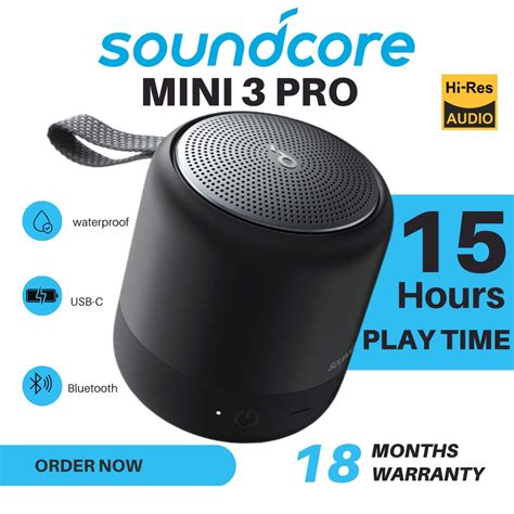 Soundcore By Anker Mini 3 Pro Portable Bluetooth Speaker Waterproof