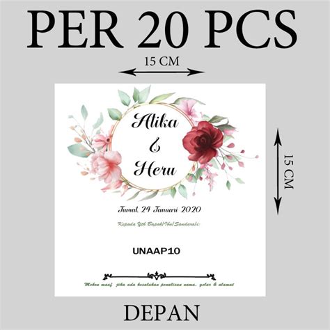 Per Pcs Aap Undangan Nikah Nikahan Wedding Weding