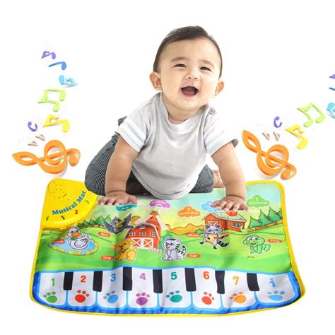 HBB 1Pc Children Baby Play Mat Gift Touch Musical keyboard Singing Animal Carpet Mat Piano Toy ...