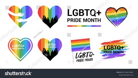 Pride Month Logo Illustration Hugging Rainbow Stock Vector Royalty Free 2164710691 Shutterstock