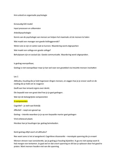 Hrm Arbeid En Organisatie Psychologie Hrm Arbeid En Organisatie