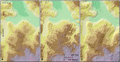 Comparison Of A Dtm B Dsm And C Usgs Lidar Dem In