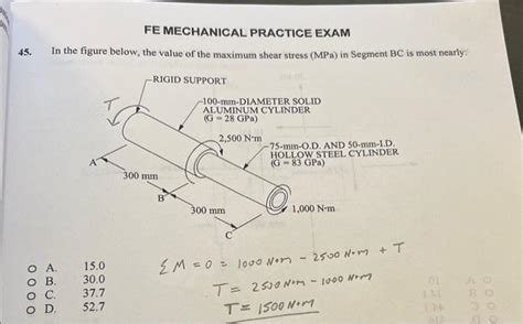 Solved Fe Mechanical Practice Exam In The Figure Below Chegg