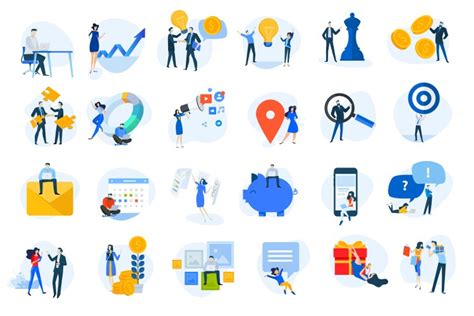 Flat Design Concept Icons Collection Royalty Free Vector