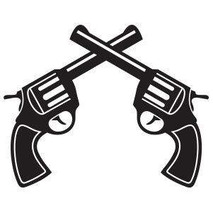 Crossed Western Pistols Clipart