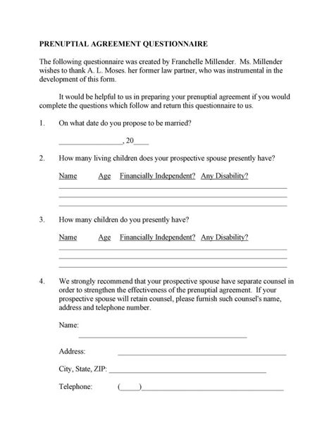 Printable Prenuptial Agreement Forms Printable Form 2024