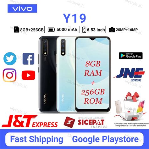 Jual HP VIVO Y19 RAM 8 256GB Layar 6 53 Inci 4G LTE Baru Smartphone