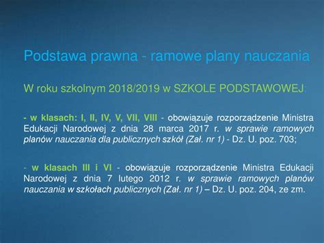 Ramowe Plany Nauczania Szczecin Dnia Pa Dziernika R Ppt