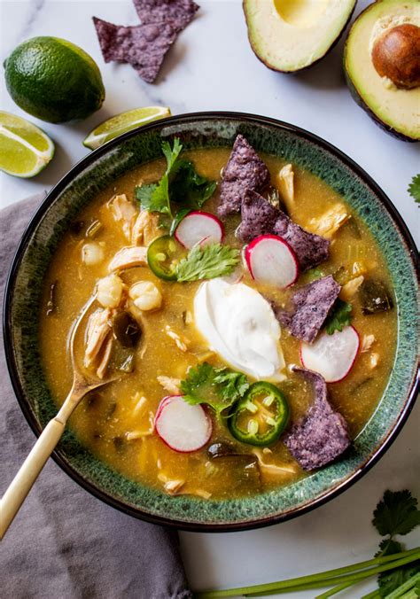 Verde Chicken Pozole Quick And Easy Jens Rooted Kitchen