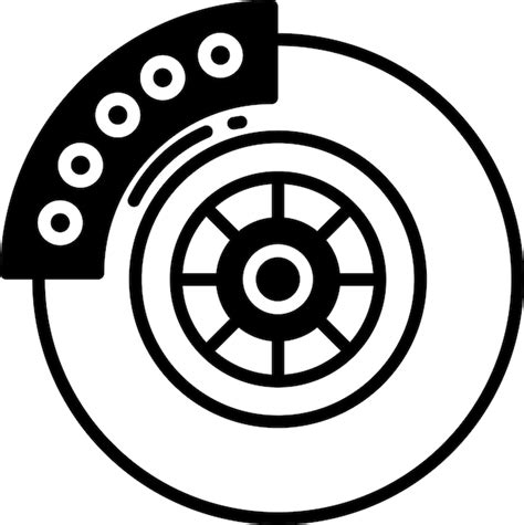 Premium Vector Disk Brake Glyph And Line Vector Illustration