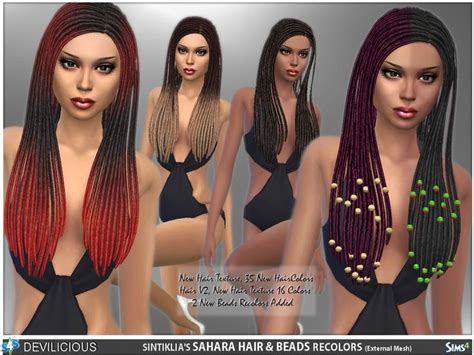 The Sims Resource Sintiklia S Sahara Hair Beads Sims 4 Hairs