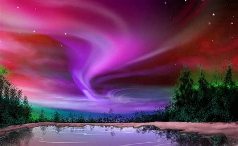 Fondo Pantalla Aurora Boreal Auroras Boreales Paisajes Arte Cielo