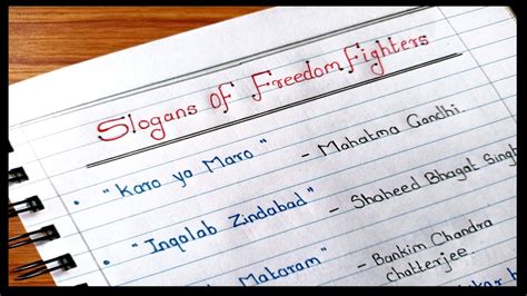 List Of Indian Freedom Fighters With Their Slogans Indian Freedom