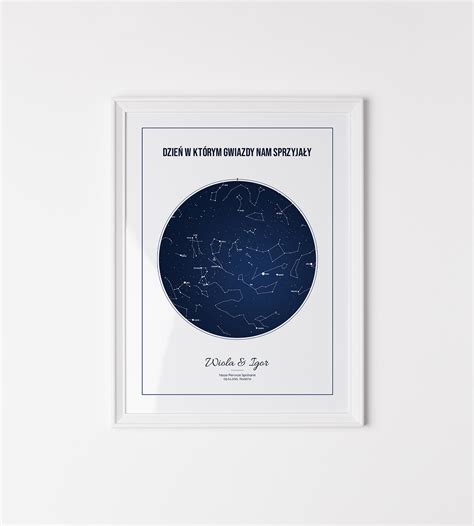 Mapa gwiazd granatowa Personalizowany plakat pamiątka Astralo pl