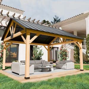 Joyside Ft X Ft Outdoor Patio Solid Cedar Wood Hardtop Gazebo