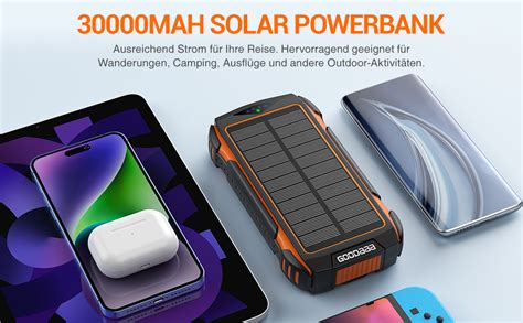 Goodaaa Solar Powerbank Mah Outdoor Solar Ladeger T External