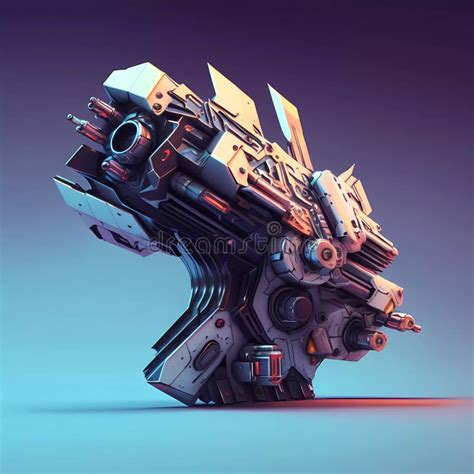 Abstract Futuristic Gun Concept For Art Design Stock Illustration