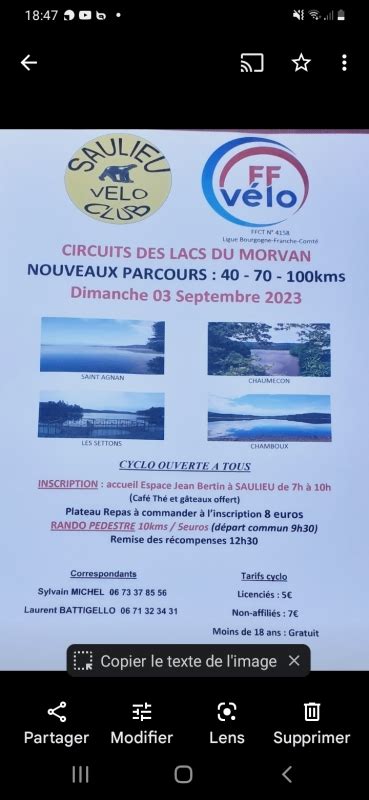 Flyer Circuits Des Lacs Du Morvan Le 3 9 2023 Ref 76339