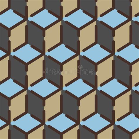 Seamless Abstract Cube Geometric Vector Cool Pattern Stock