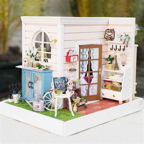 Cuteroom Diy Wooden Dollhouse Happy Timehandmade Decorations Model With