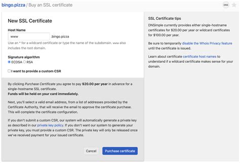 Ordering A Standard Ssl Certificate Dnsimple Help