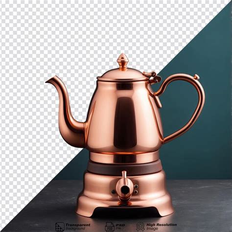 Premium PSD Copper Coffee Pot Isolated On Transparent Background