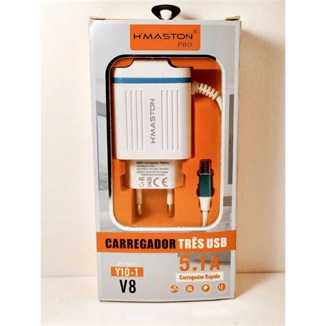 Carregador V H Maston Pro Model Y Turbo A P Usb Branco