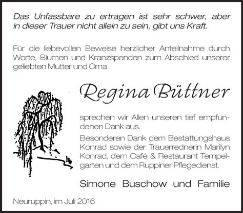 Traueranzeigen Von Regina B Ttner M Rkische Onlinezeitung Trauerportal