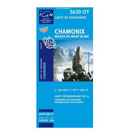 IGN Chamonix Massif Du Mont Blanc 3630OT IGN Kaarten Snowleader