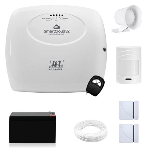 Kit Alarme JFL Smartcloud 32 Wi Fi 3 Sensores Sem Fio Segurança