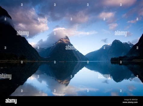 Mitre Peak Milford Sound Fiordland National Park New Zealand Stock