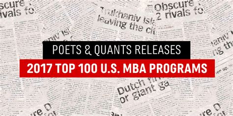 Poets And Quants Releases 2017 Top 100 Us Mba Programs Accepted